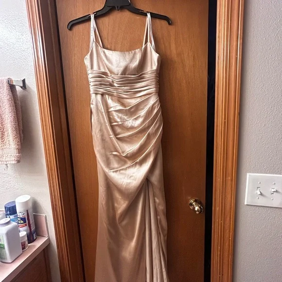 Azazie | Dresses | Azazie Champagne Maxi Dress | Poshmark
